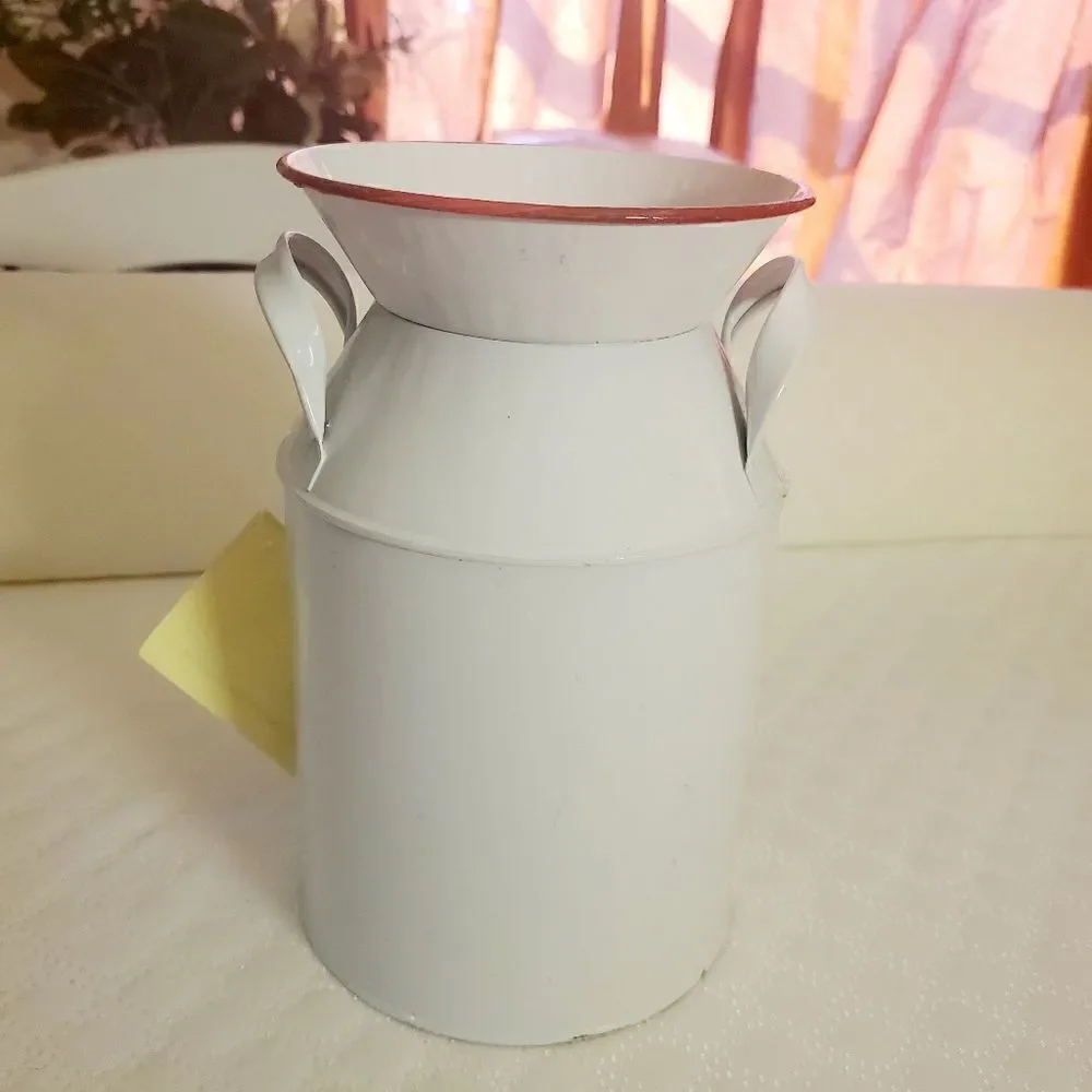 White Christmas Iron Milk Can